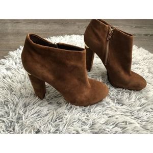 Michael Kors Brown Suede Heel Booties